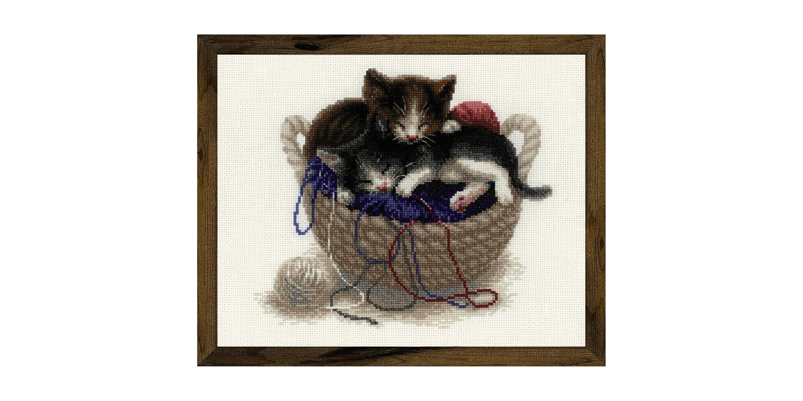 RIOLIS Cross Stitch Kit - 1724 - Kittens in a Basket