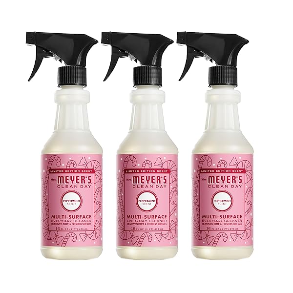 MRS. MEYER’S CLEAN DAY MULTI-SURFACE EVERYDAY CLEANER, PEPPERMINT SCENT, 16 OUNCE BOTTLE (PACK OF 3)