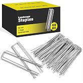 HongWay 420 Pack Landscape Staples, 6 Inch Garden Stakes Galvanized Steel | 11 Gauge U-shaped Landscaping Pins Ground Staples for Weed Barrier Fabric, Yard, Tent, Lawn, Turf, Irrigation Tube