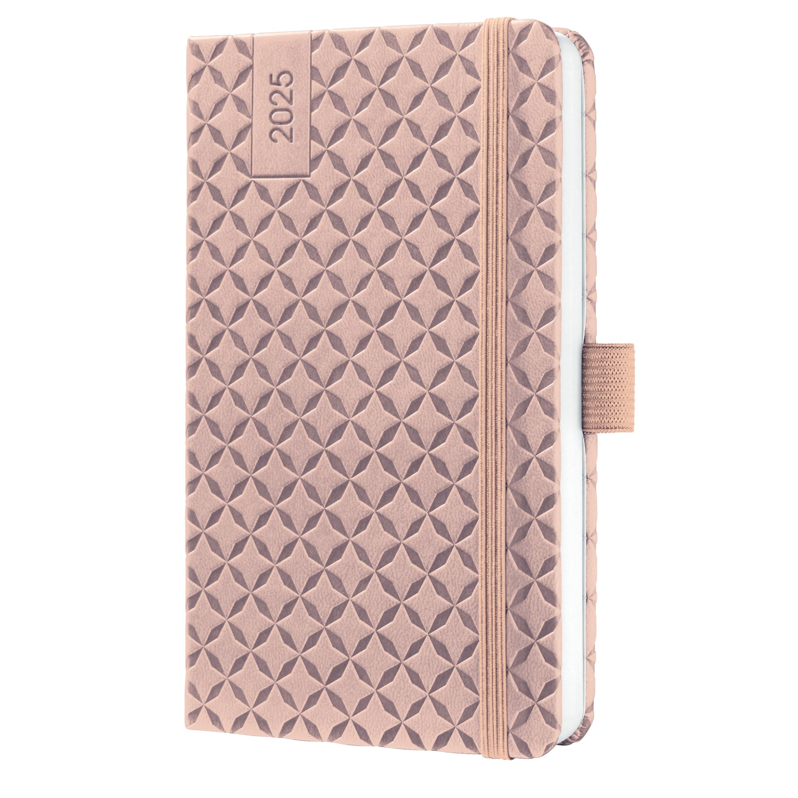 SIGEL J5130 Jolie Weekly Planner 2025, hardcover, 9,5 x 15 cm, 174 Pages, Rose