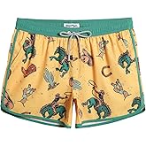 maamgic Mens Swim Trunks Retro Swim Shorts 4 Way Stretch with Mesh Vintage 80s 90s Quick Dry Swimsuits Board Shorts