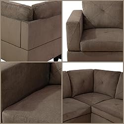 GlasFlength L Shaped Couch, Modular Sectional Sofa