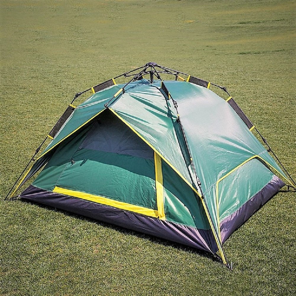 EAXEA 4 Person Popup Tent for Camping,3 Season Waterproof Lightspeed Outdoor Tent Green