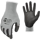 Gorilla Grip Work Gloves, Never Slip Maximum Grip All-Purpose, Gloves for Men, Superior in Wet, Dry, Oily Conditions, Polymer Palm, Small Size, 5 Pairs, Grey| 25940-25