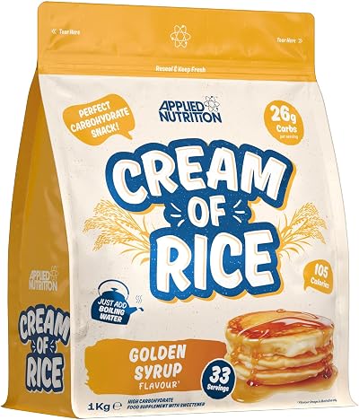 Applied Nutrition Cream of Rice 1kg Golden Syrup Vegan Carbs Low Fat Low Sugar