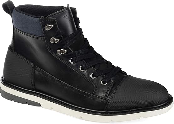 cap toe black boots