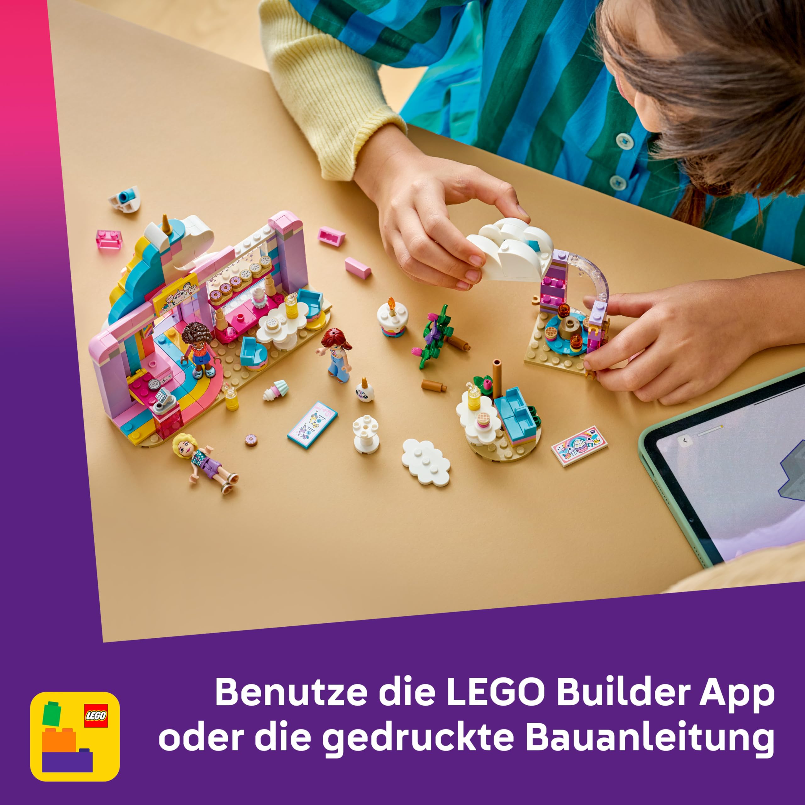 LEGO Friends Einhorn-Traumcafé - Spielzeug Kuchenladen mit 3 Mini Puppen, Kasse & Spielzeug Lebensmittelzubehör inkl. Cupcakes - Geburtstagsgeschenk für Mädchen ab 6 Jahren - 42684 6
