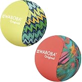 Waboba Original Water Skipping Ball 2 Pack, Neon Abstract &amp; Zigzag | for Swimming Pool and Beach Games, Water Bouncing Ball Gift, for Kids and Teens
