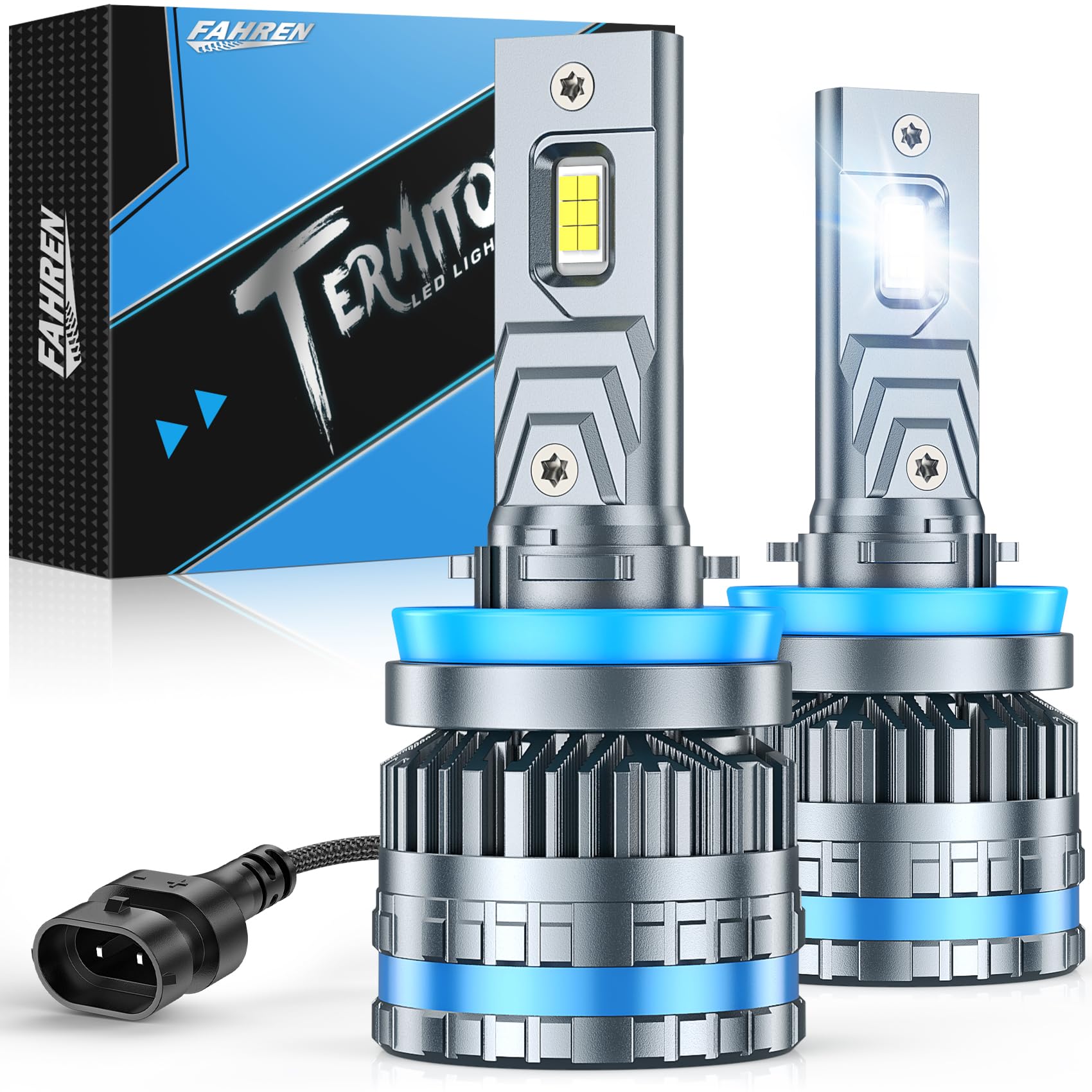 Photo 1 of FAHREN 2026 Brightest H11 Bulbs – ??,????? H11/H8/H9/H16 Lights, 12X High-Focus LED Fog Light, Enhanced Wide & Extended Heat Sink for Superior Heat Dissipation & 90000Hrs Lifespan, Pack of 2