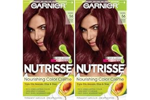 Garnier Hair Color Nutrisse Nourishing Creme, 56 Medium Reddish Brown (Sangria) Permanent Hair Dye, 2 Count (Packaging May Vary)
