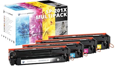 4 Schneider Printware Toner | 50% höhere Reichweite | kompatibel zu HP 201X für HP Color LaserJet Pro 200 M252n, Pro M252dw, 