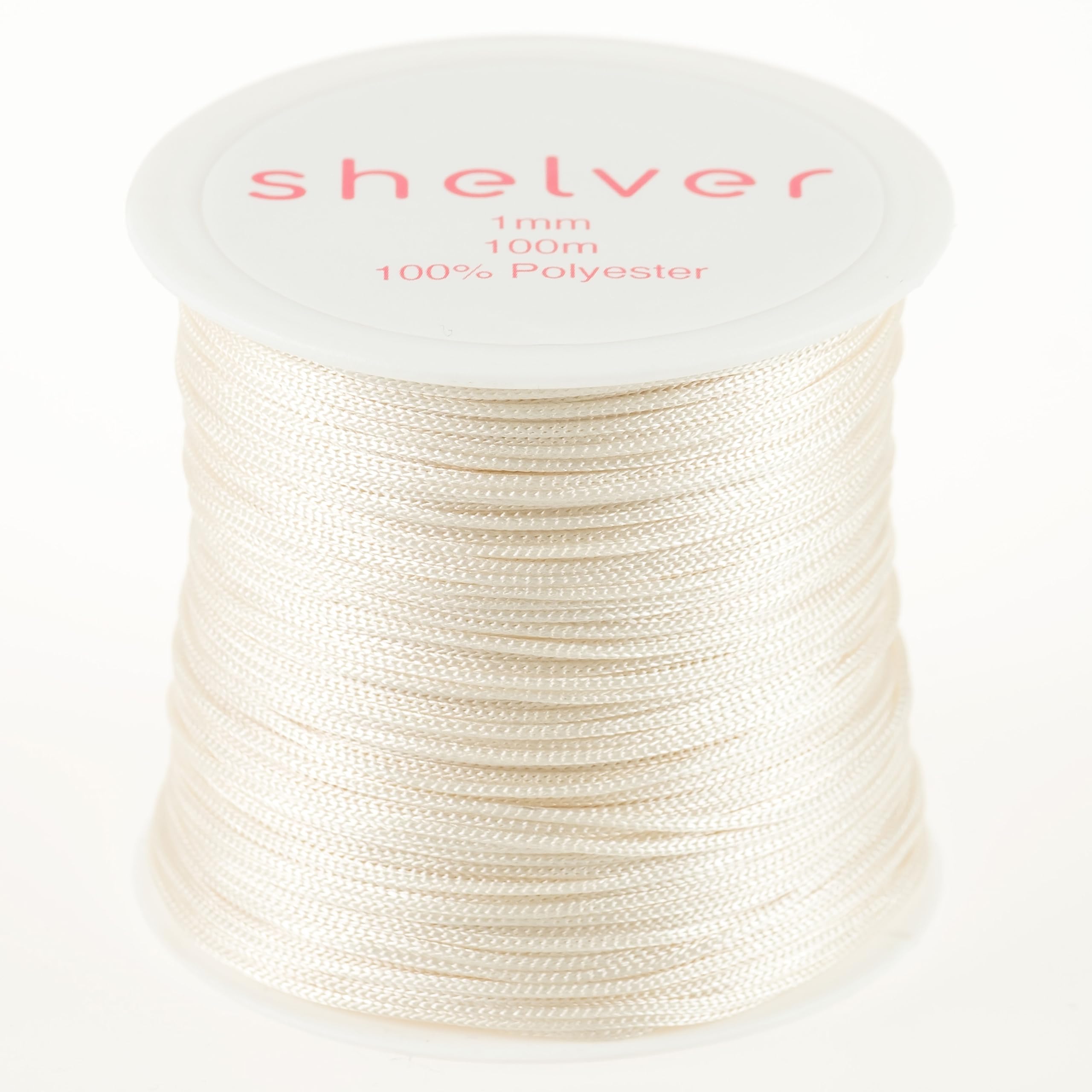 1mm String x 100m, Nylon Cord, Available in 26 Colours, Bracelet Making, Other Crafts (IVORY) — image 1