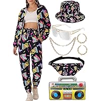 Amazon.com: Coseaon 80s Tracksuit for Women Retro Windbreaker