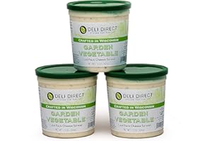 Deli Direct Garden Vegetable Cream Cheese Spread for Crackers, Cheese Dip for Chips, Spreadable Cheese, Pretzel Cheese Dip, Cream Cheese Spread, 15 oz, 3Pk