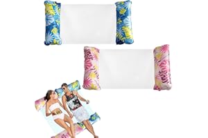 2 Pack Inflatable Pool Wammock, 4-in-1 Multi-Purpose Water Pool Float, Water Hammock for Pool Beach Vacation (Blue and Pink)