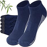 Sunew 6 Pairs Viscose Bamboo Socks, Unisex Cushioned Comfortable Ankle Workout Hiking Golf Socks