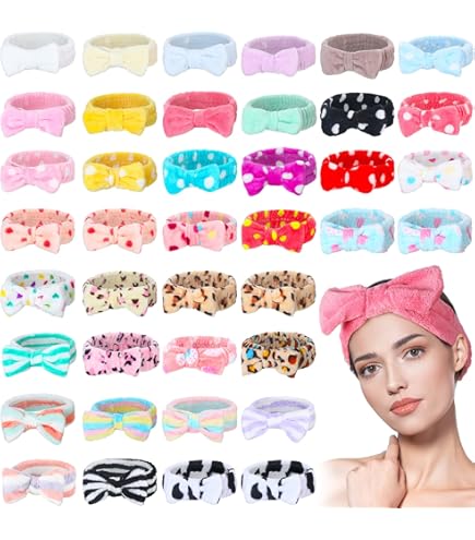 Amazon.com : Jutom 74 Pcs Spa Headband Set 37 Styles Coral  display picture 3