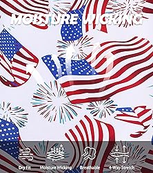 uideazone Mens American Flag Golf Shirts Athletic