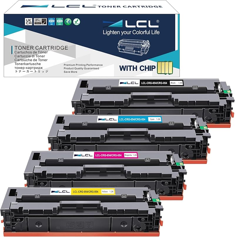 LCL Compatible Toner 054 CRG054 4-Pack KCMY for Canon i-SENSYS LBP MF Printers