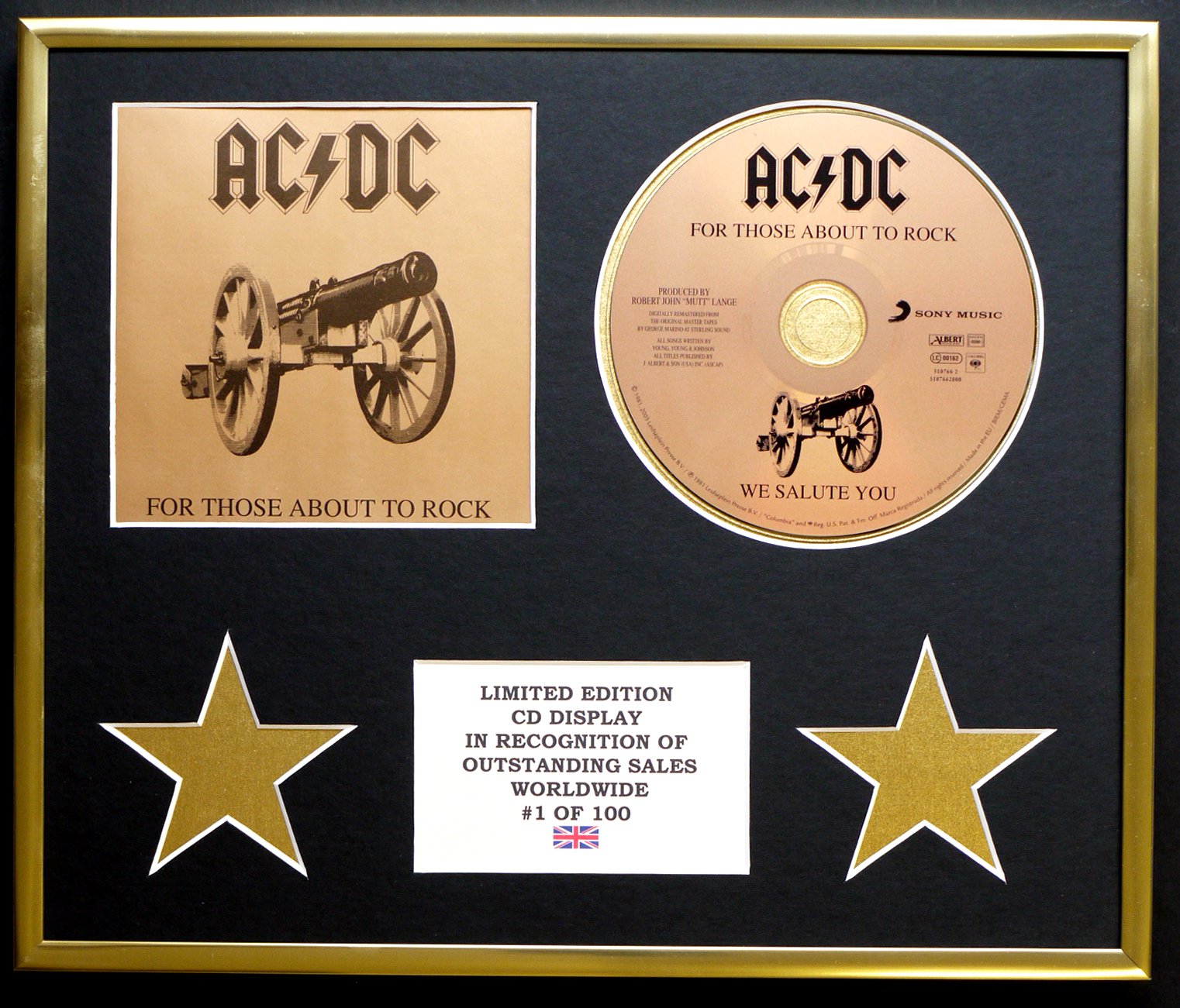 AC/DC/CD DISPLAY/LIMITED EDITION/COA/FOR THOSE ABOUT TO ROCK