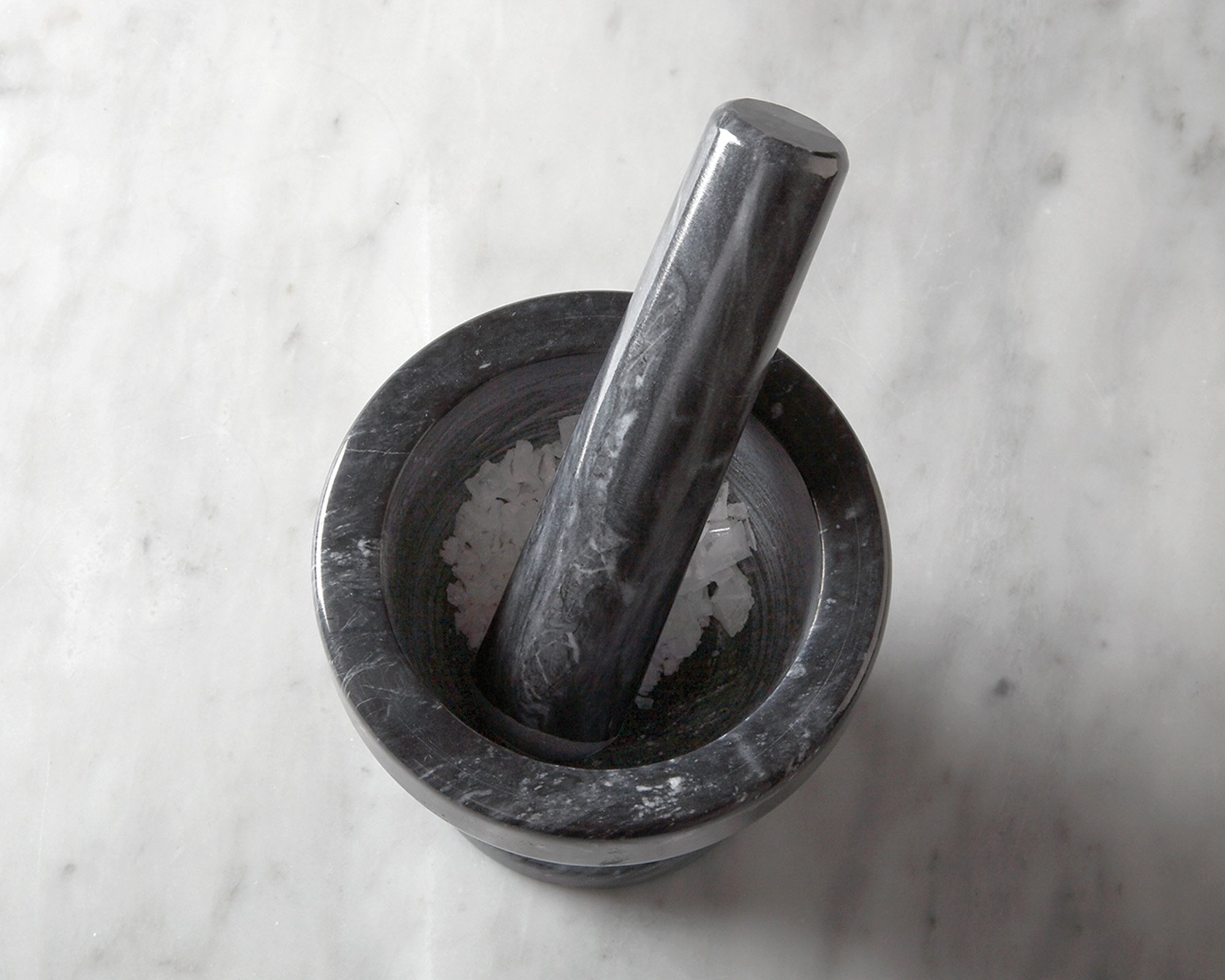 Fox Run Marble Mortar and Pestle Set, Black, 4.5