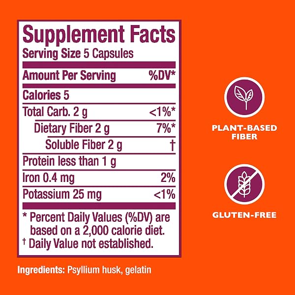 METAMUCIL FIBER THERAPY FOR REGULARITY FIBER SUPPLEMENT CAPSULES, 100-COUNT BOTTLES (PACK OF 2)