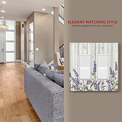 Rustic Wooden Plank Lavender Light Switch Plate