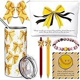 Patelai 7 Pcs Softball Gifts for Girls Softball Favors 14 oz Stainless Steel Cup Makeup Bag Bracelet Hair Scrunchies Ballpoint Pen with Inspirational Cards for Senior Night Birthday Player