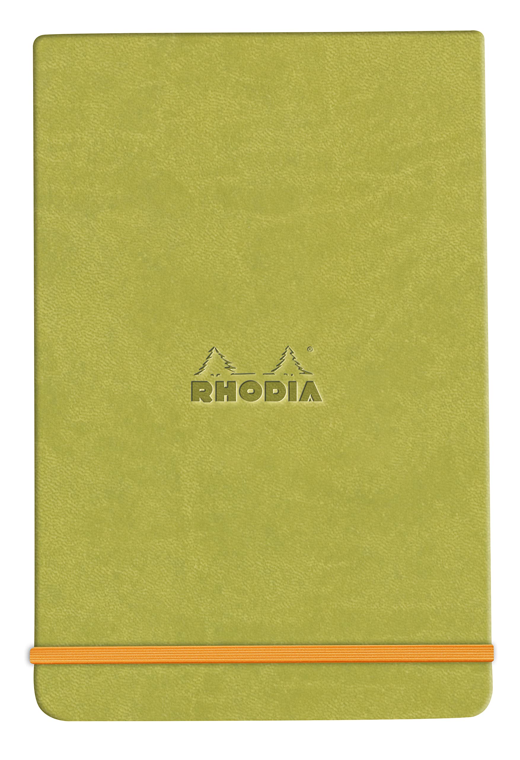 RHODIA 194353C - Hard Notebook Webnotepad Anise - A6 - Lined - 192 Detachable Pages - Clairefontaine Ivory Paper 90 g/m - Bookmark, Elastic Closure - Faux Leather Cover - Rhodiarama