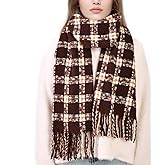 Trifabricy Winter Scarfs for Women, Long Blanket Scarf, Fashion Soft Taseel Plaid Scarf, Chunky Oversized Shawls and Wraps