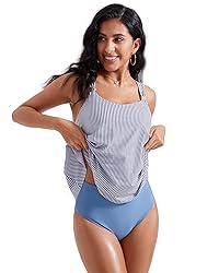 RXRXCOCO Women Tankini Bathing Suits Ruffle High