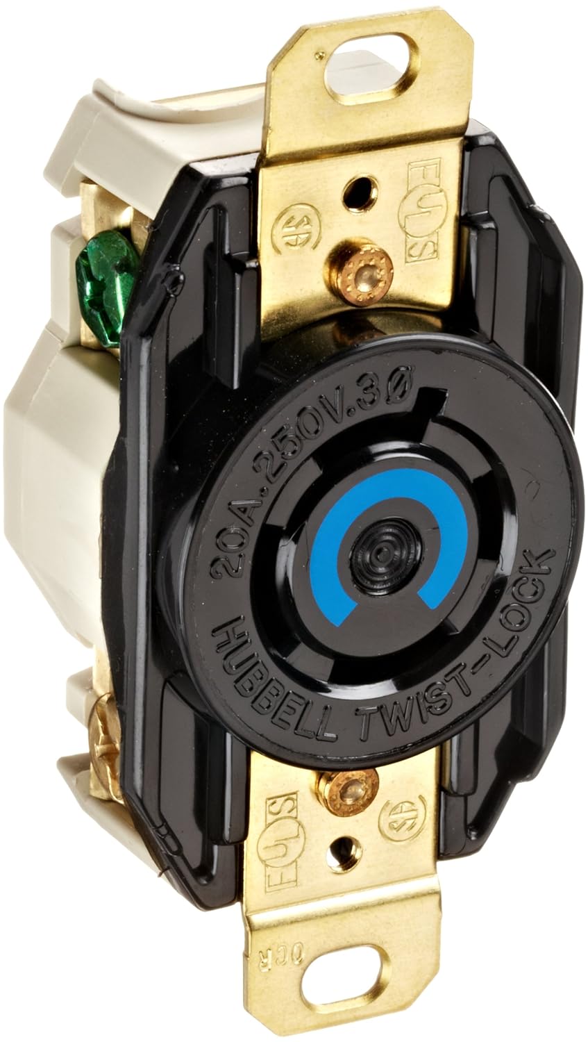 Locking Devices, TwistLock, Industrial, Flush Receptacle, 20A 3 Phase