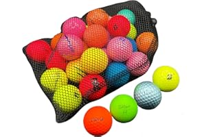 MULLIGAN GOLF BALLS Colored Premium Brand Mix Golf Balls with Reusable Mesh Bag - Callaway, Vice, Taylormade and More - Used & Recycled Golf Balls for Women and Men