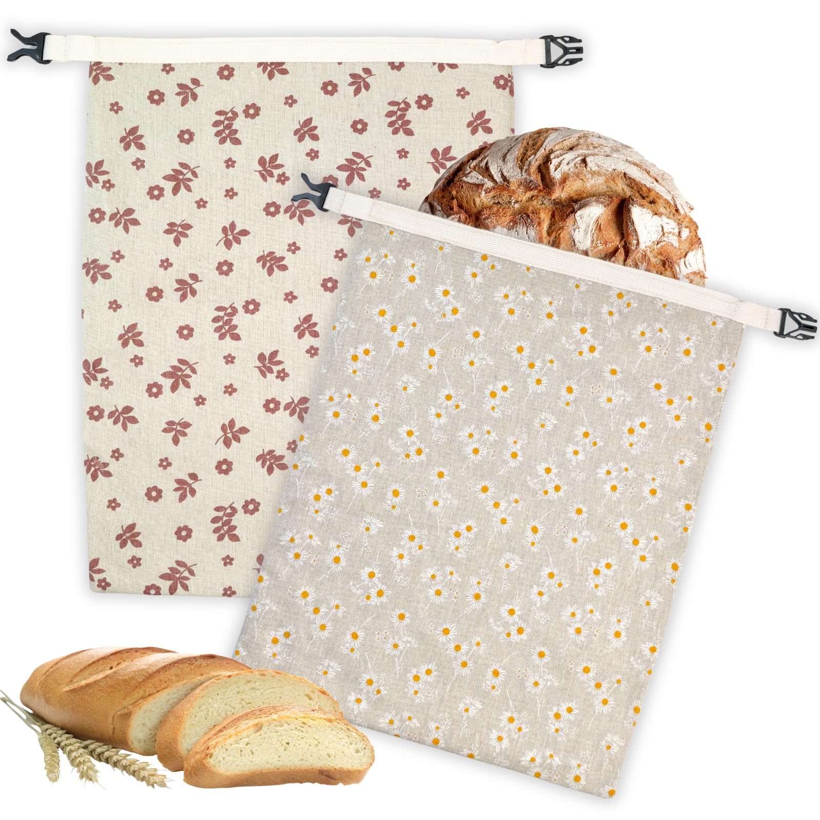 Photo 1 of 2 Pack Beeswax Bread Bags for Homemade Bread with Zipper, Large 13x17'' Reusable Beeswax Sourdough Bread Storage Bag, Keep Loaves Fresh Longer, Freezer Safe & Airtight, Natural, Zero Waste