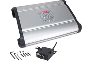 SoundXtreme Audio System ST5000.1 Monoblock Car Amplifier - 5000 Watt Amp, 1/2/4 Ohm Stable, Class A/B, Mosfet Power Supply, 