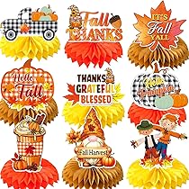 9Pcs Winnie The Pooh Theme 3D Double Side Honeycomb Centerpieces Table Toppers,Cartoon Birthday