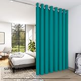 Deconovo Eyelet Blackout Curtain 100 x 95 In Turquoise 1 Panel Thermal Insulated view 5