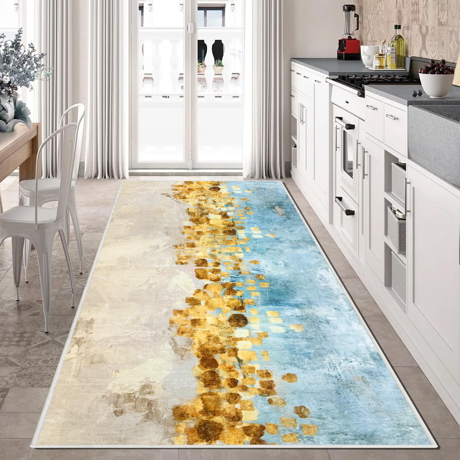 Photo 1 of AYOHA Washable Runner Rugs for Hallway Entryway, 2' x 6' Non Slip Carpet Runner with Rubber Backing, Area Rug for Kitchen Bathroom Bedroom Laundry Room Aisles Balcony, Available for Custom Sizes