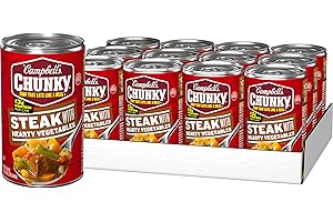 Campbell's Chunky Grilled Sirloin Steak with Hearty Vegetables Soup, 18.8 Ounce (Pack of 12)