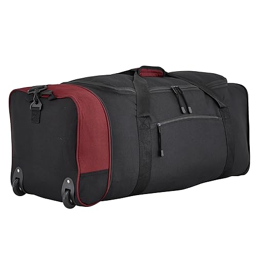 Travelers Club Expandable Rolling Travel Duffel Bag, Red, 32-Inch