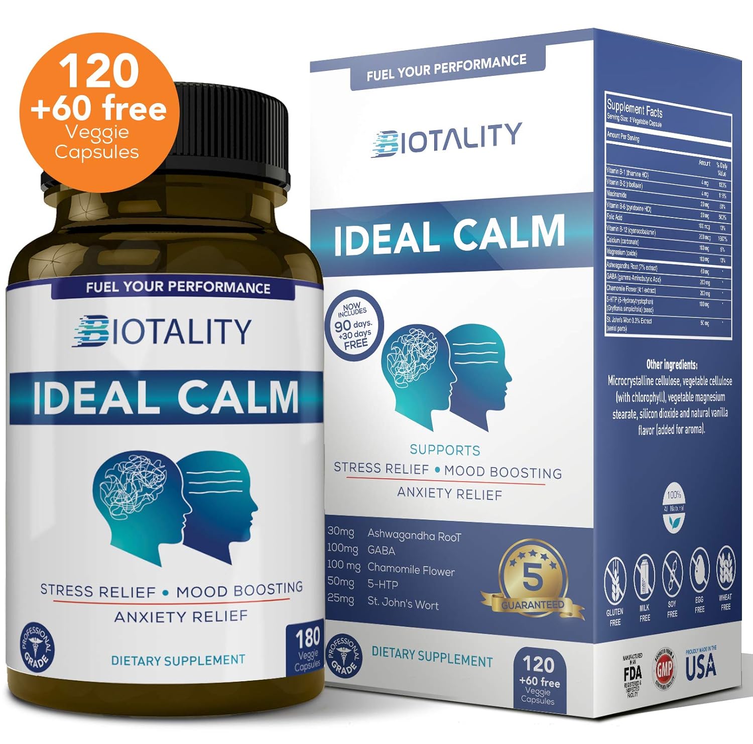 Ideal Calm Natural Mood Enhancer and Mood stabilizer; Serotonin Mood