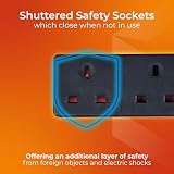 Masterplug Weatherproof Outdoor 4 Socket Extension Box 10m Lead IP54 Dark Grey view 3