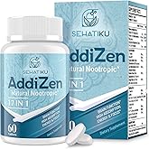 17-in-1 Brain Supplement for Memory and Focus | Natural Nootropics Brain Supplement for Brain Cognition, Energy | High Absorption | L-Theanine, Phytonutrient Blend and Vitamins B6, B12 | 60 Tablets