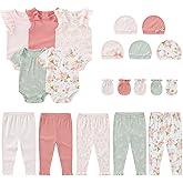 MAMIMAKA Newborn Layette Gift Set 20-Piece Cotton Baby Boy Girl Clothes Essentials and Accessories