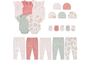 MAMIMAKA Newborn Layette Gift Set 20-Piece Cotton Baby Boy Girl Clothes Essentials and Accessories