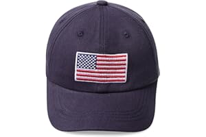 ACTLATI Kids Baseball Cap American Flag Hat for Toddler Boys Girls Cute Embroidered Cotton USA Flag Trucker Hats 3-8 Years