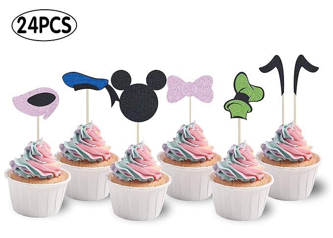 Kapokku Mickey Inspired Cupcake Toppers Kids Birthday Party Cake