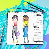 Fashion Angels Basic Fun Streetwear Sketch Portfolio with 30 Sheets 4 Stencils view 4