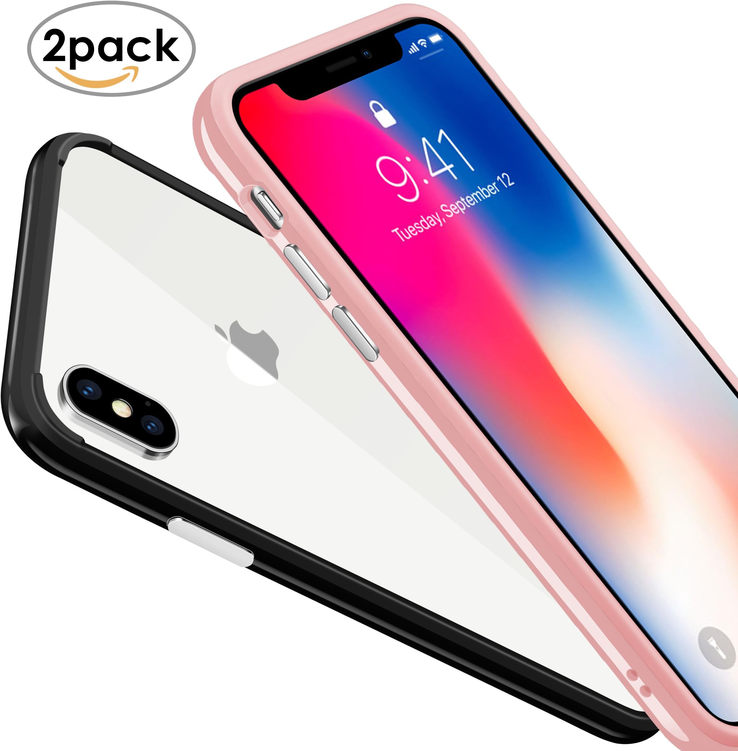 iPhone X Case iPhone X Bumper Case, MOSTY TPU Hybrid Protective Cover Thin Slim Bumper Frame Case for Apple iPhone X 10(2017),2 packs