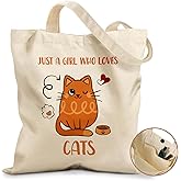 Miss Adola Cute Canvas Tote Bag for Women Girls - Animal Lover Aesthetic Bags with Magnetic Buckle and Zipper Inner Pocket